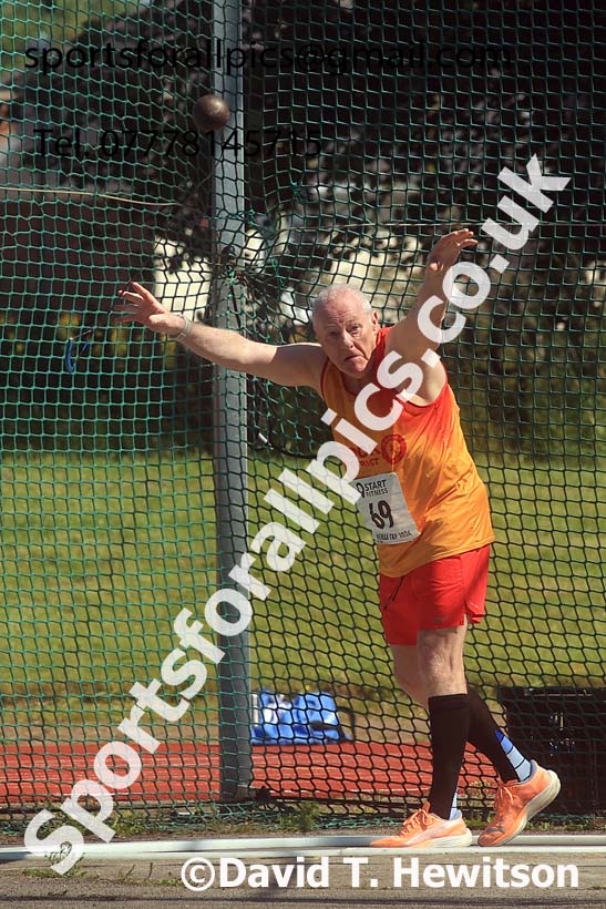Mens hammer, 2024 NE Masters Track and Field Champs., Monkton Stadium, Jarrow.  Photo: David T. Hewitson/Sports for All Pics